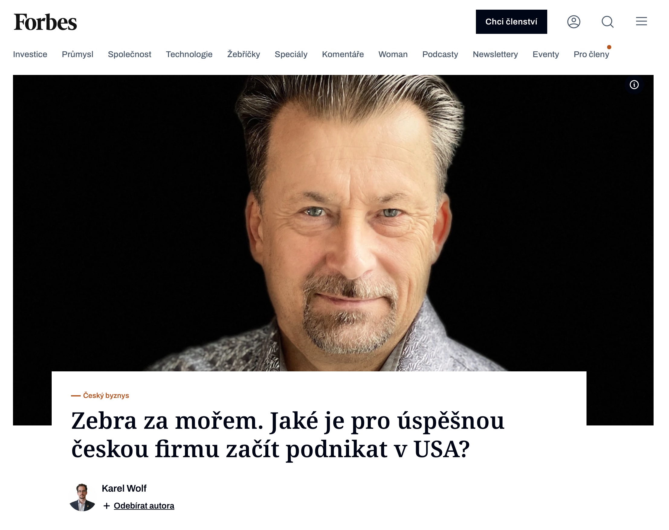 image Forbes: Zebra za mořem. Jaké je pro úspěšnou českou firmu začít podnikat v USA?